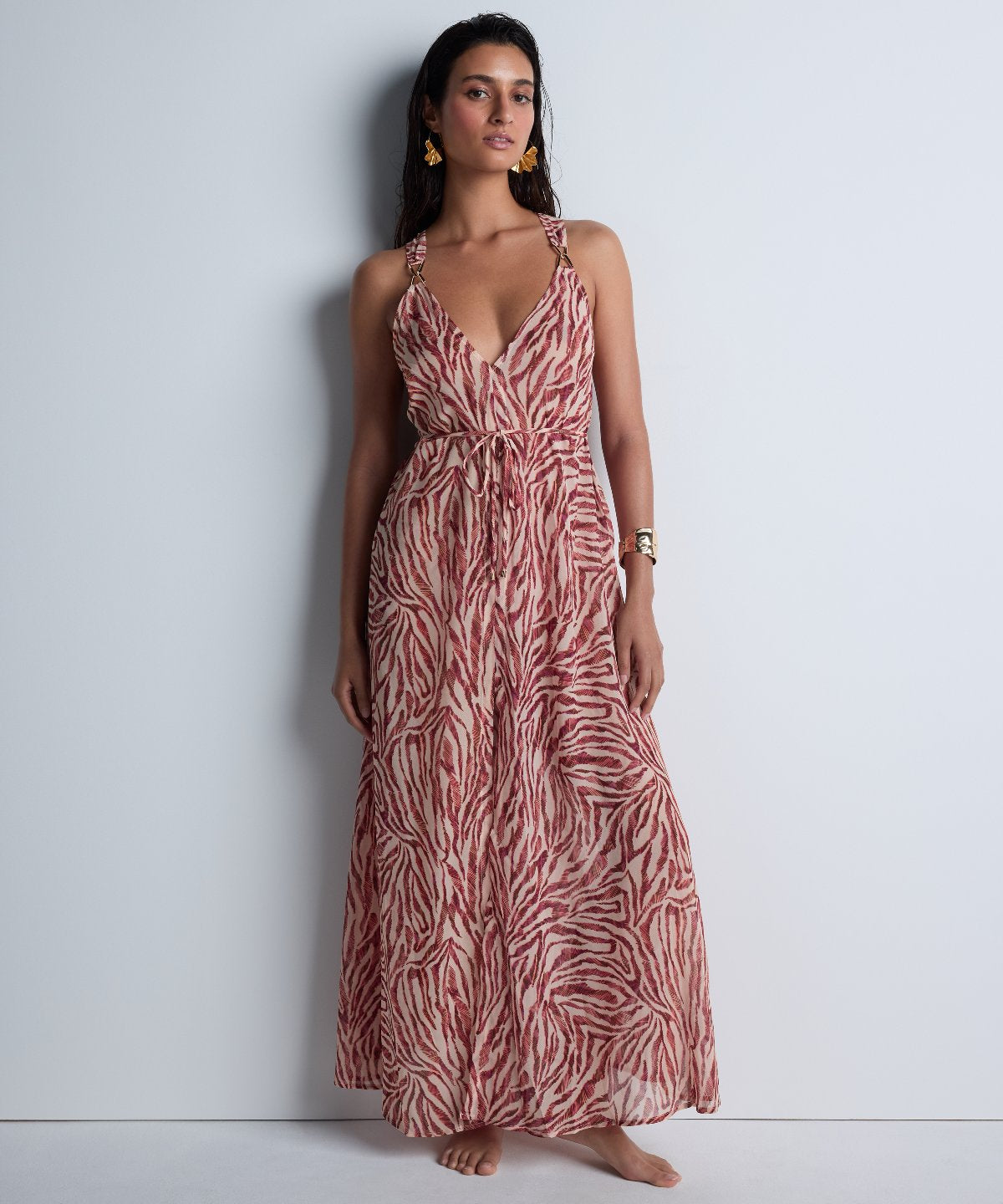 aubade-beach-walk-robe-longue-pink-tiger-2 image 3