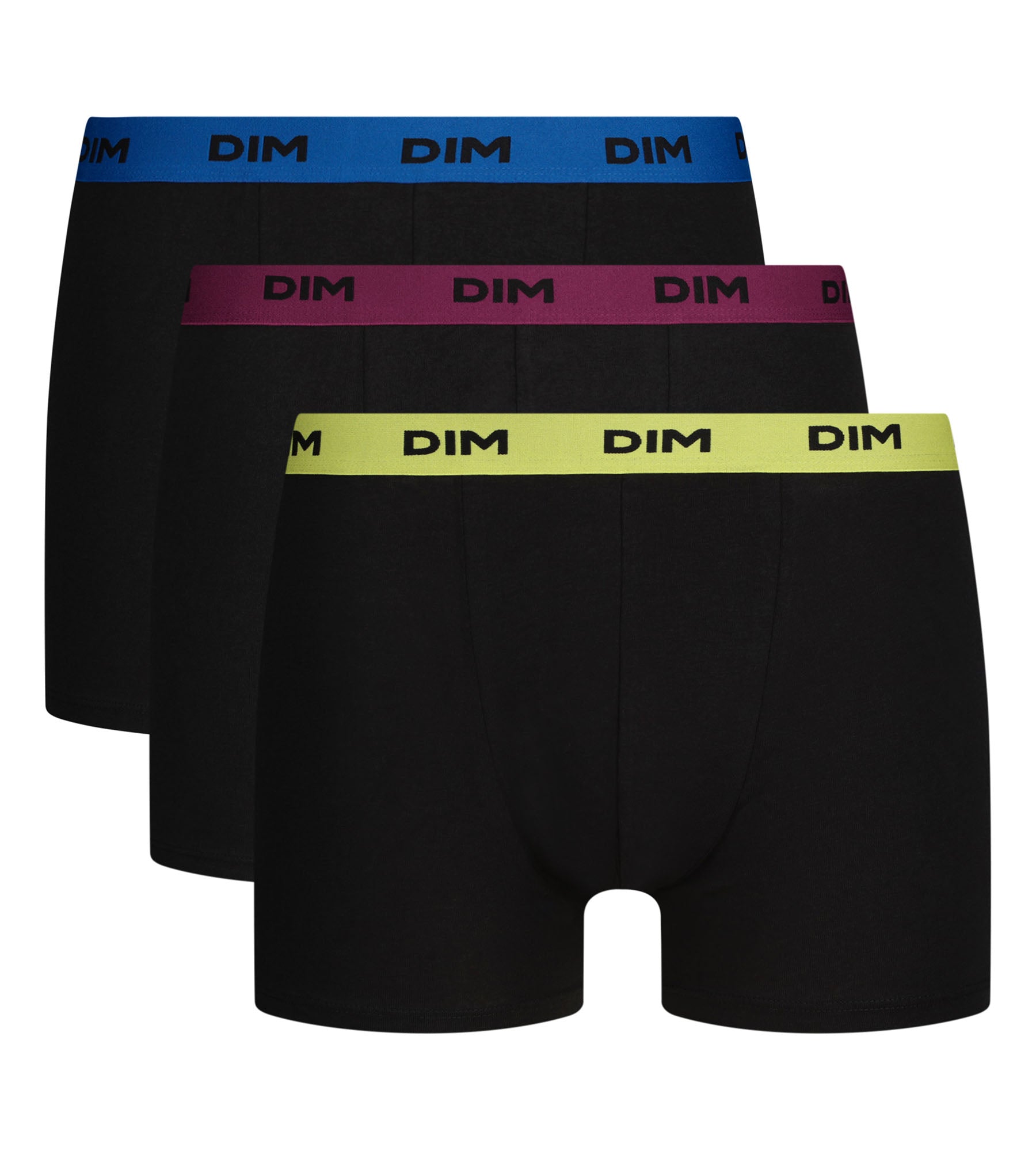 dim-mix-colors-lot-de-3-boxers-homme-noir-ceintures-magenta image 3