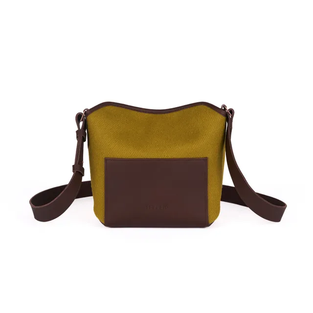 atelier-tuffery-sac-bandouli-re-cuir-laine-fran-aise-olive image 1