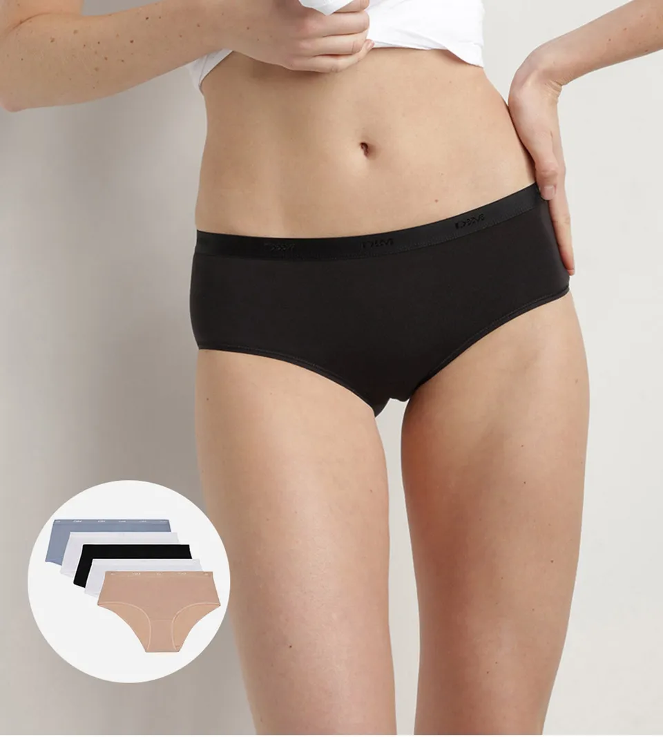 dim-les-pockets-ecodim-lot-de-5-boxers-femme-coton-stretch-classiques image 1