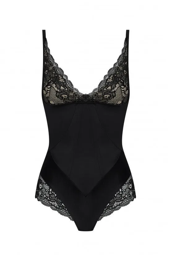 cadolle-body-corset-satin-noir-dentelle-calais image 1