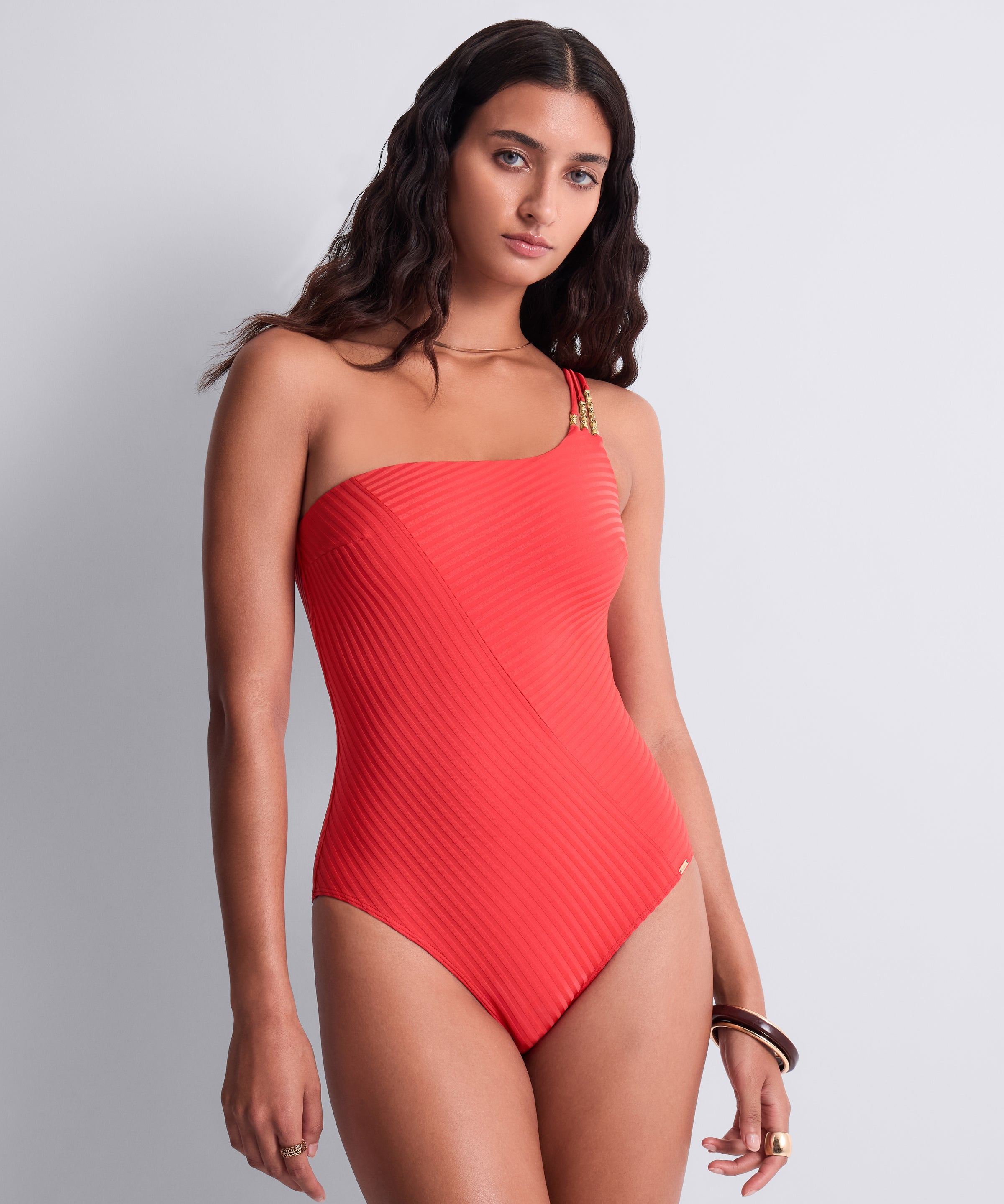 aubade-sun-pop-maillot-une-pi-ce-asym-trique-corail-2 image 2