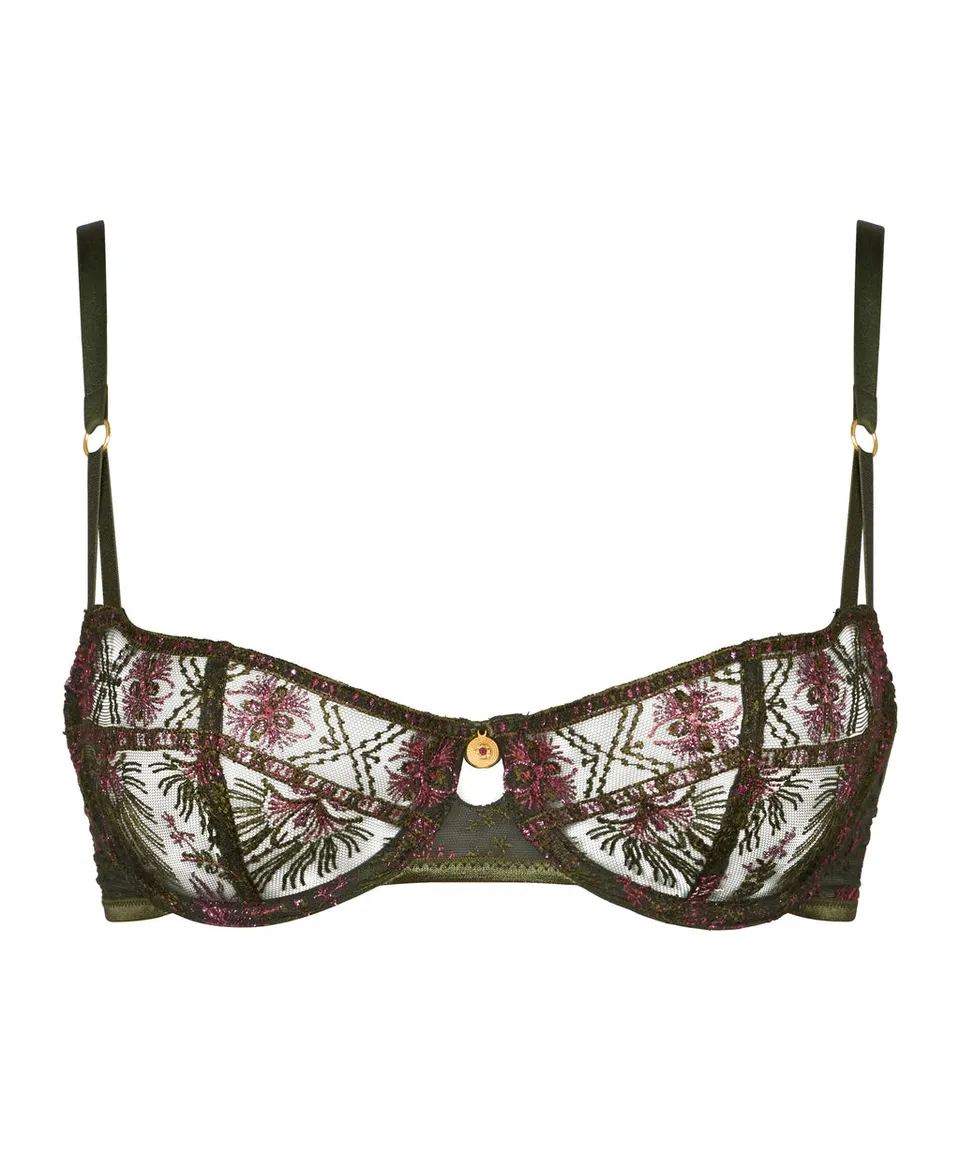 aubade-sound-of-heart-soutien-gorge-demi-bonnet-dark-garden image 1