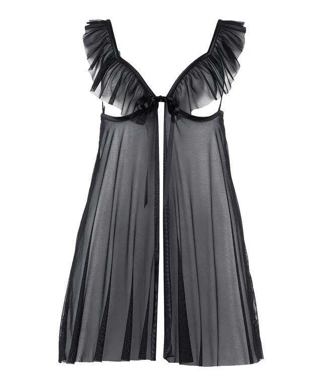 aubade-bo-te-d-sir-ensemble-babydoll-string-noir image 1