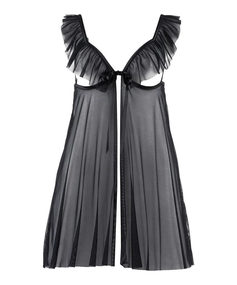 aubade-bo-te-d-sir-ensemble-babydoll-string-noir image 1