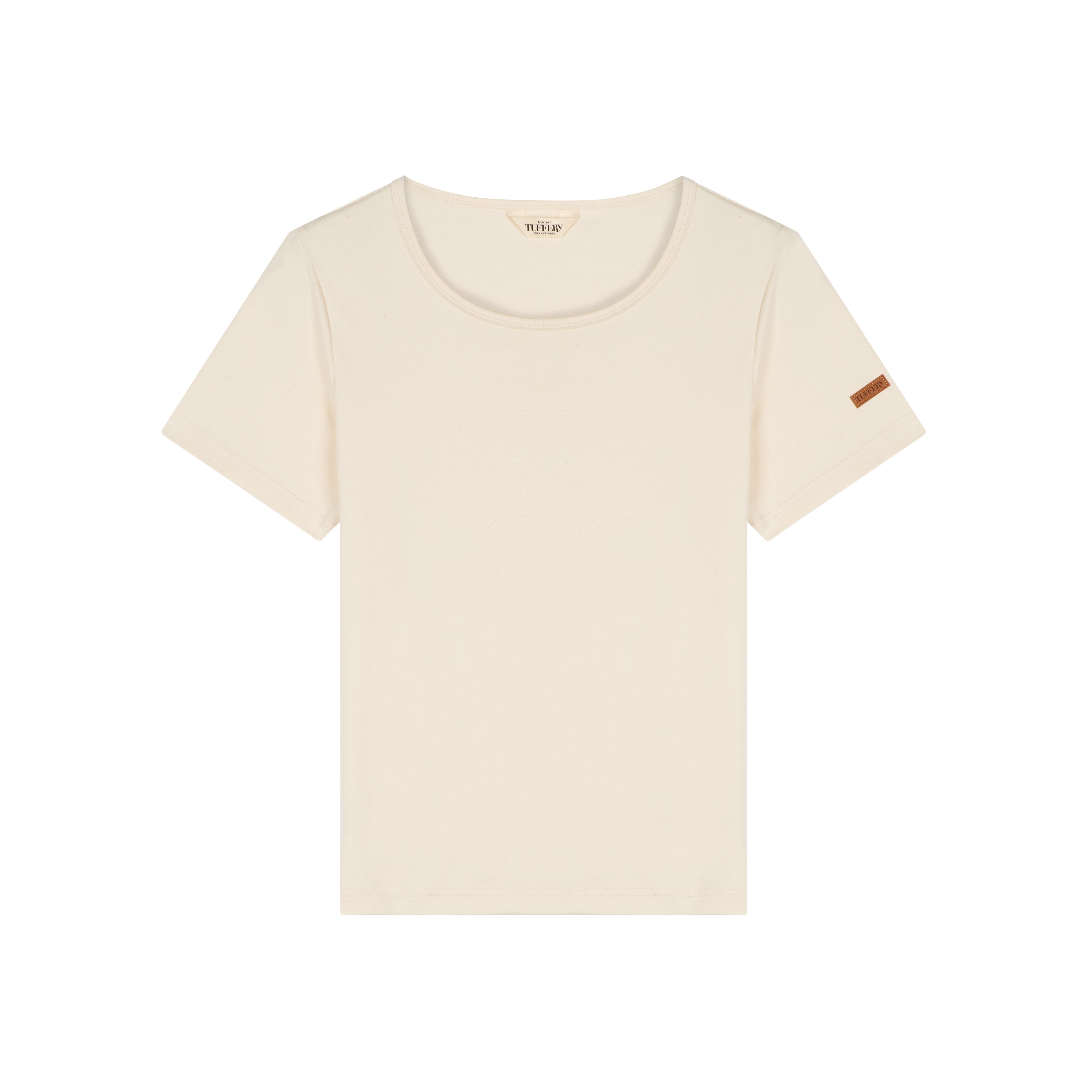 atelier-tuffery-causses-t-shirt-femme-col-rond-cru-coton-bio image 1
