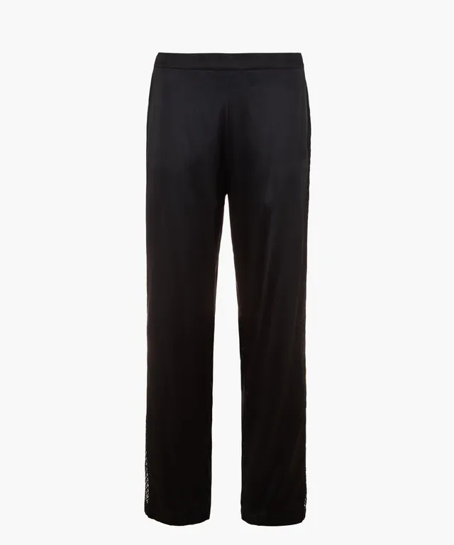 aubade-silk-desire-pantalon-noir-en-soie-stretch-avec-bande-de-guipure image 1