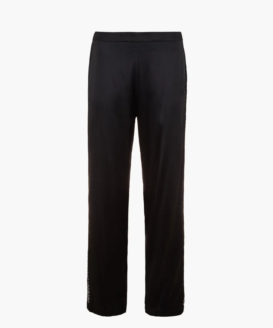 aubade-silk-desire-pantalon-noir-en-soie-stretch-avec-bande-de-guipure image 1