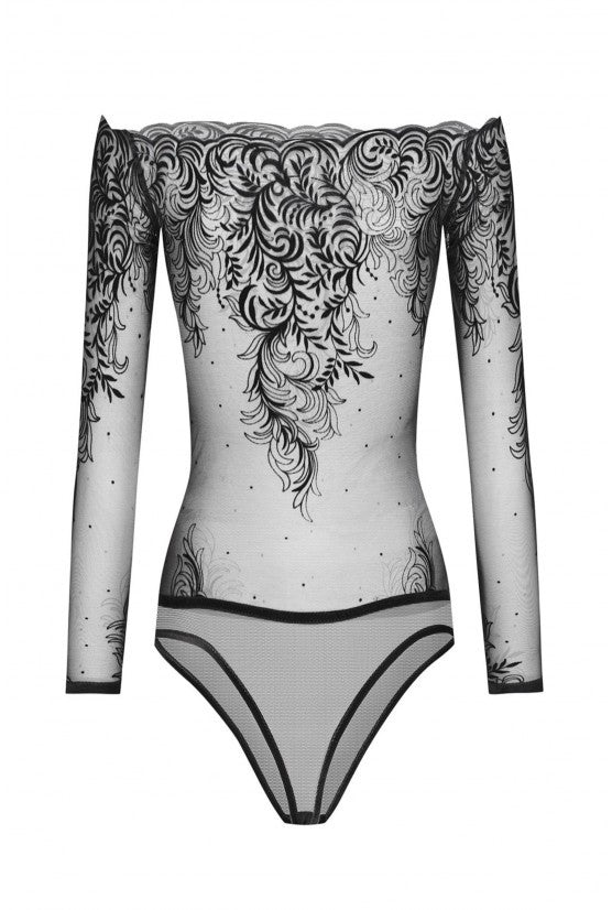 cadolle-body-arabesque-velours-floqu-noir image 1