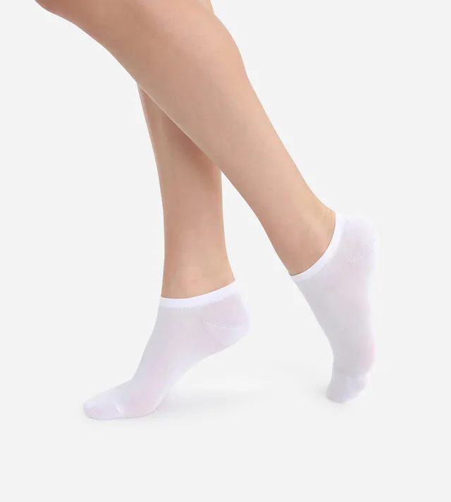 dim-lot-de-2-socquettes-invisibles-light-coton-blanches-femme image 1