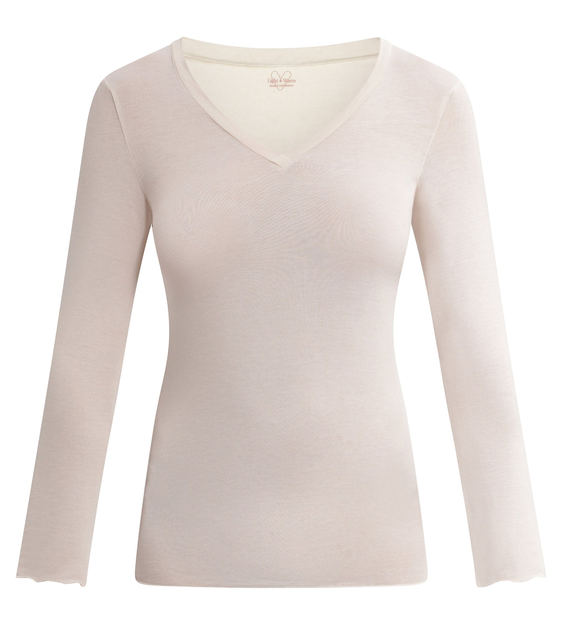 dim-light-warm-t-shirt-femme-col-v-modal-cachemire-beige-lav image 5