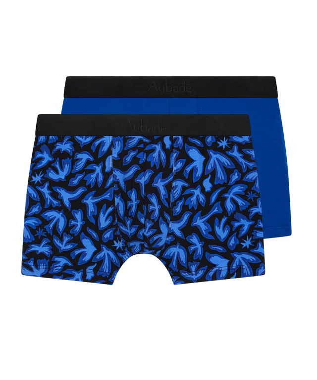 aubade-homme-pack-2-boxers-birds-bleu image 1