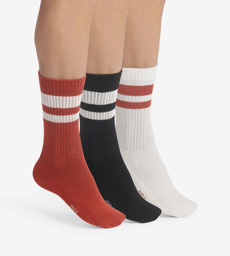 dim-lot-de-3-paires-chaussettes-homme-coton-rouge-ecodim-sport image 1