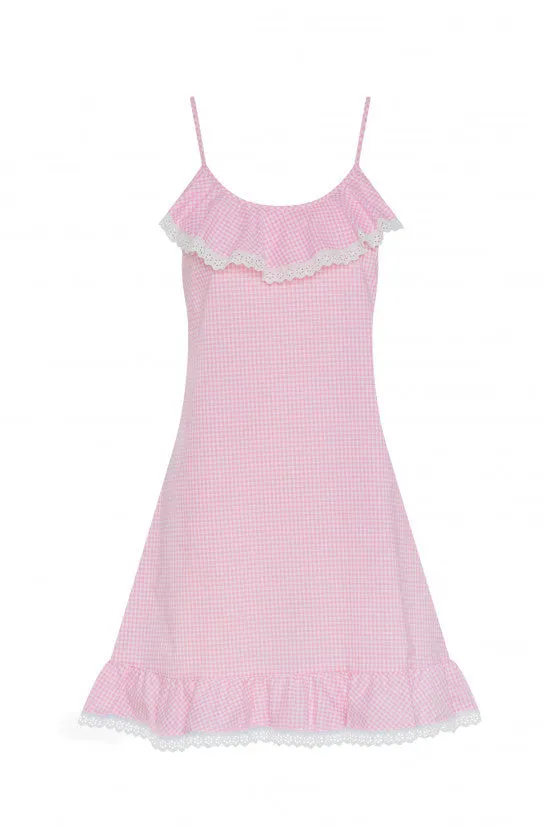cadolle-nuisette-vichy-coton-rose-baby-doll image 1