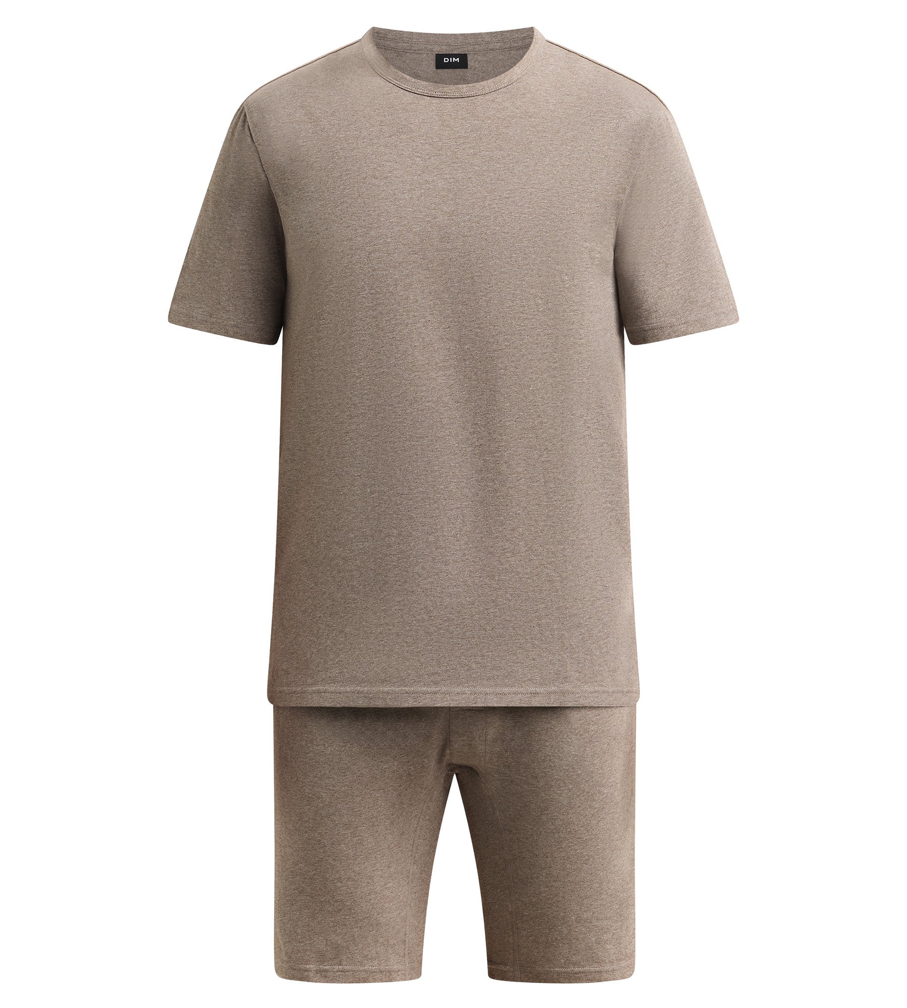 dim-jersey-elastane-ensemble-pyjama-short-homme-marron-m-lange image 5