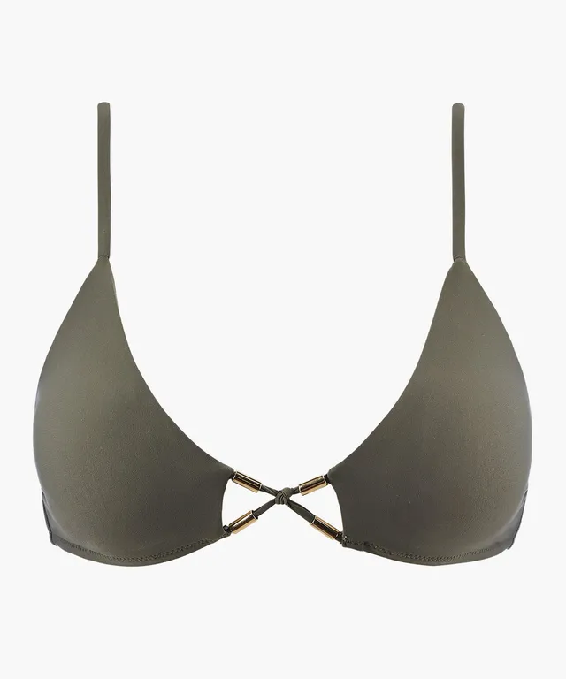 aubade-beach-escape-haut-bikini-triangle-moul-khaki image 1