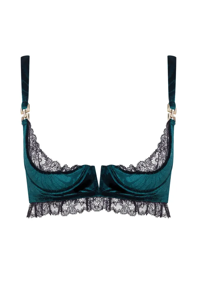 cadolle-soutien-gorge-sein-nu-velours-vert image 1
