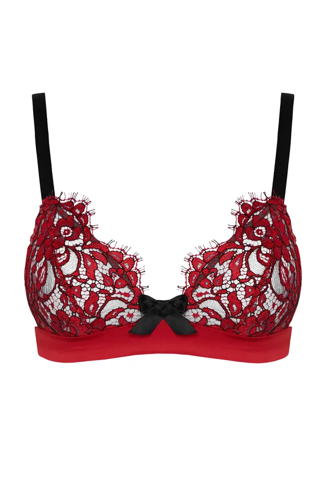 cadolle-soutien-gorge-alexia-sans-armature-dentelle-rouge image 1
