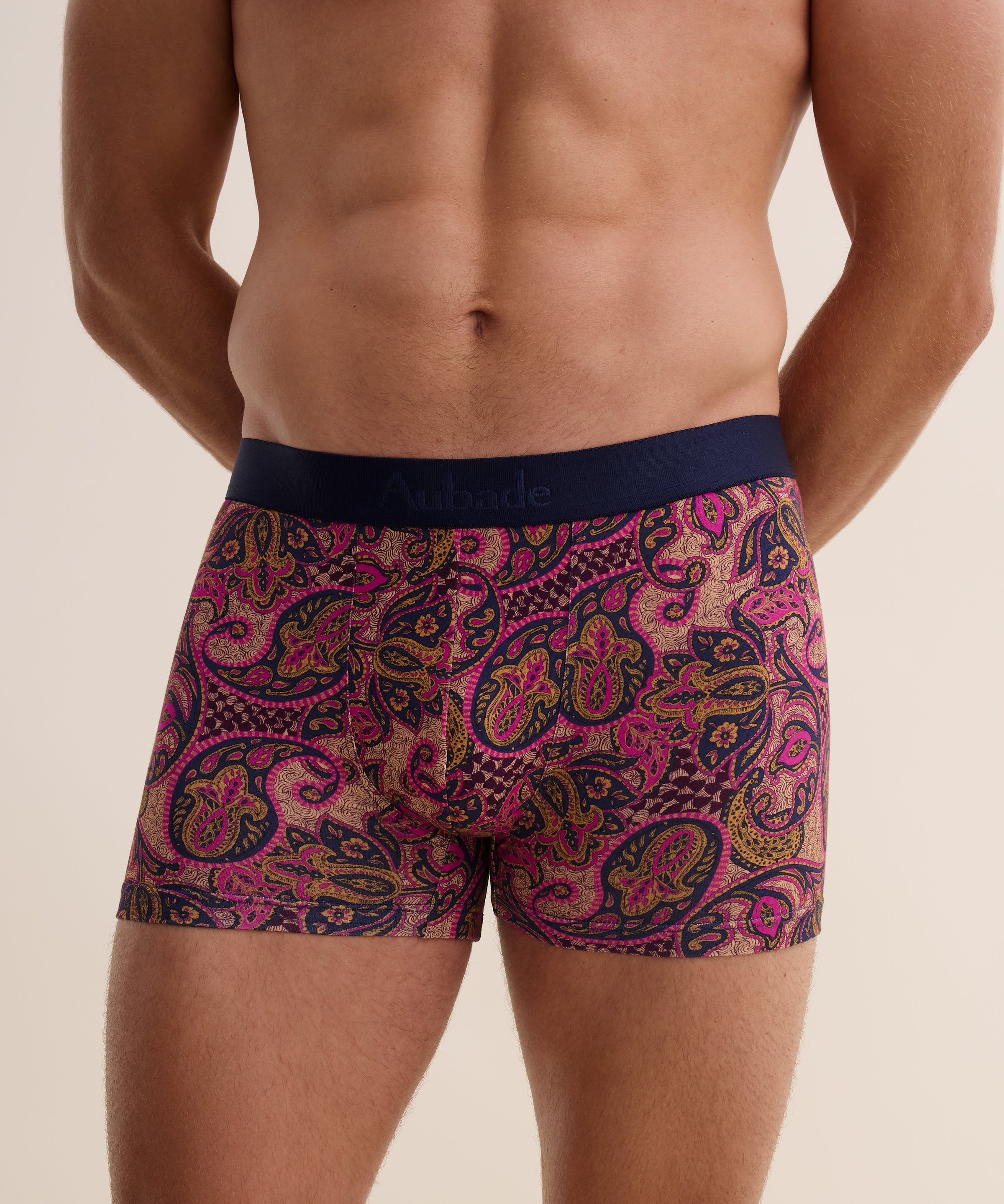 aubade-homme-pack-2-boxers-fleur-de-boteh-bordeaux image 3