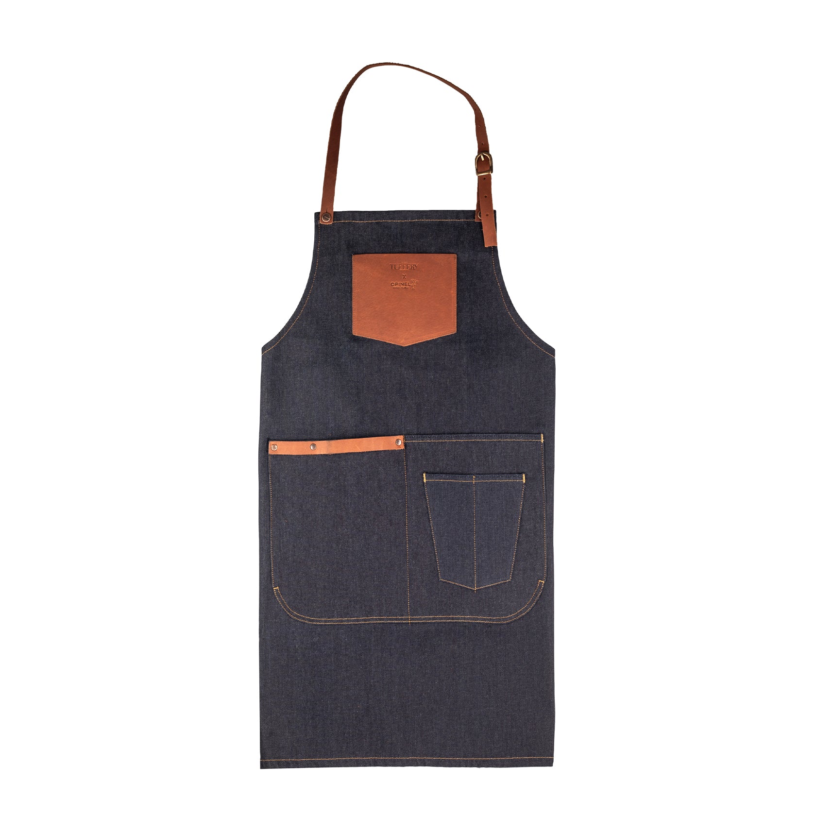 atelier-tuffery-x-opinel-set-barbecue-coffret-partage-tablier-denim-cuir image 4