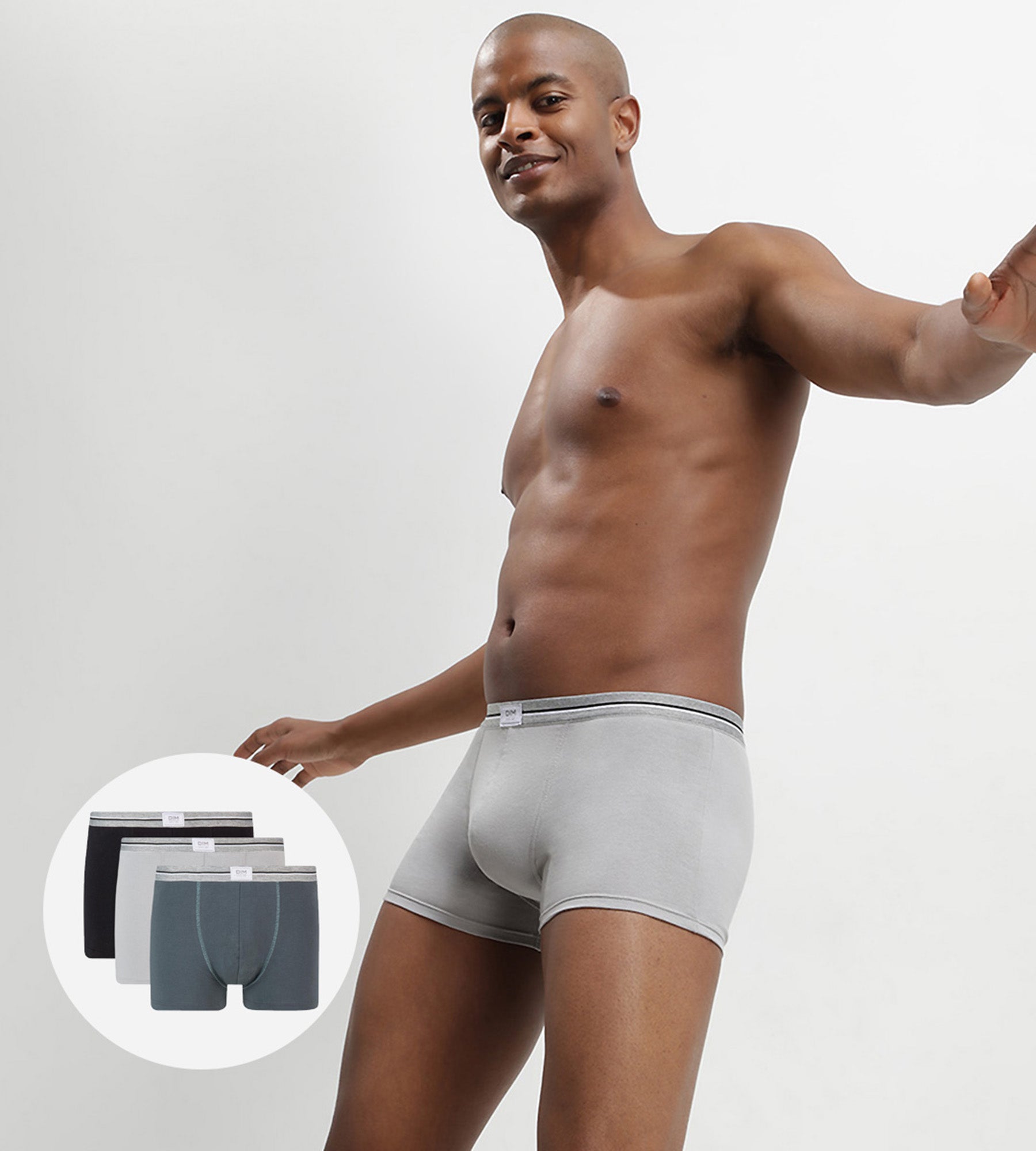 dim-ultra-resist-lot-de-3-boxers-coton-stretch-bleu-jean-gris image 1