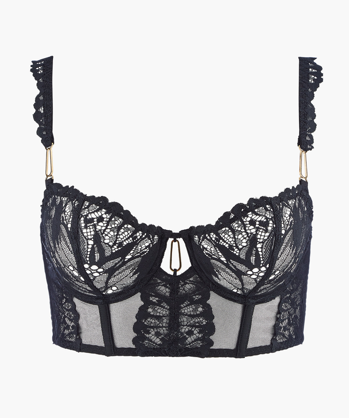 aubade-flowermania-soutien-gorge-bustier-noir image 1
