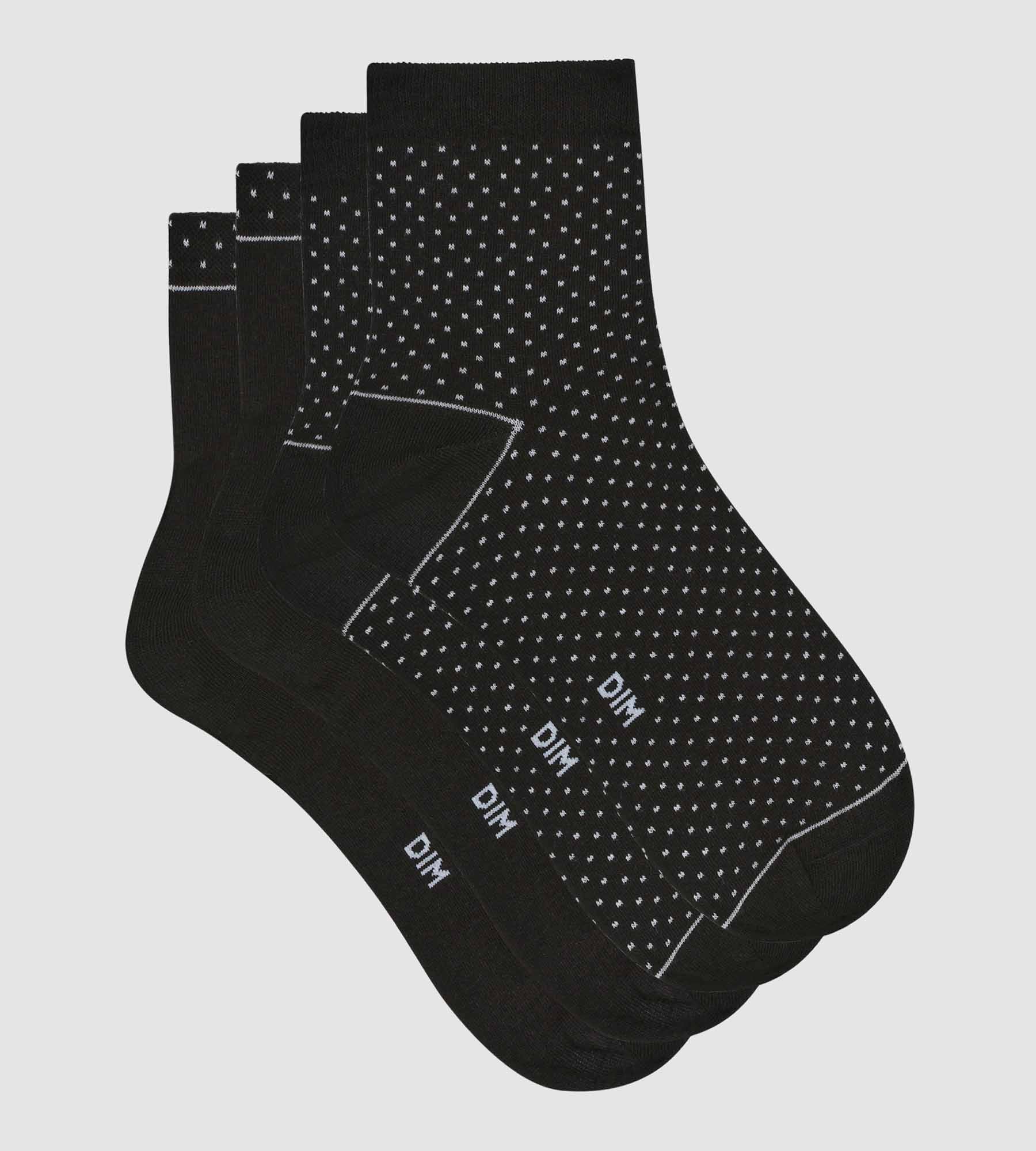 dim-good-lot-de-2-paires-chaussettes-femme-coton-bio-pois-noir image 2