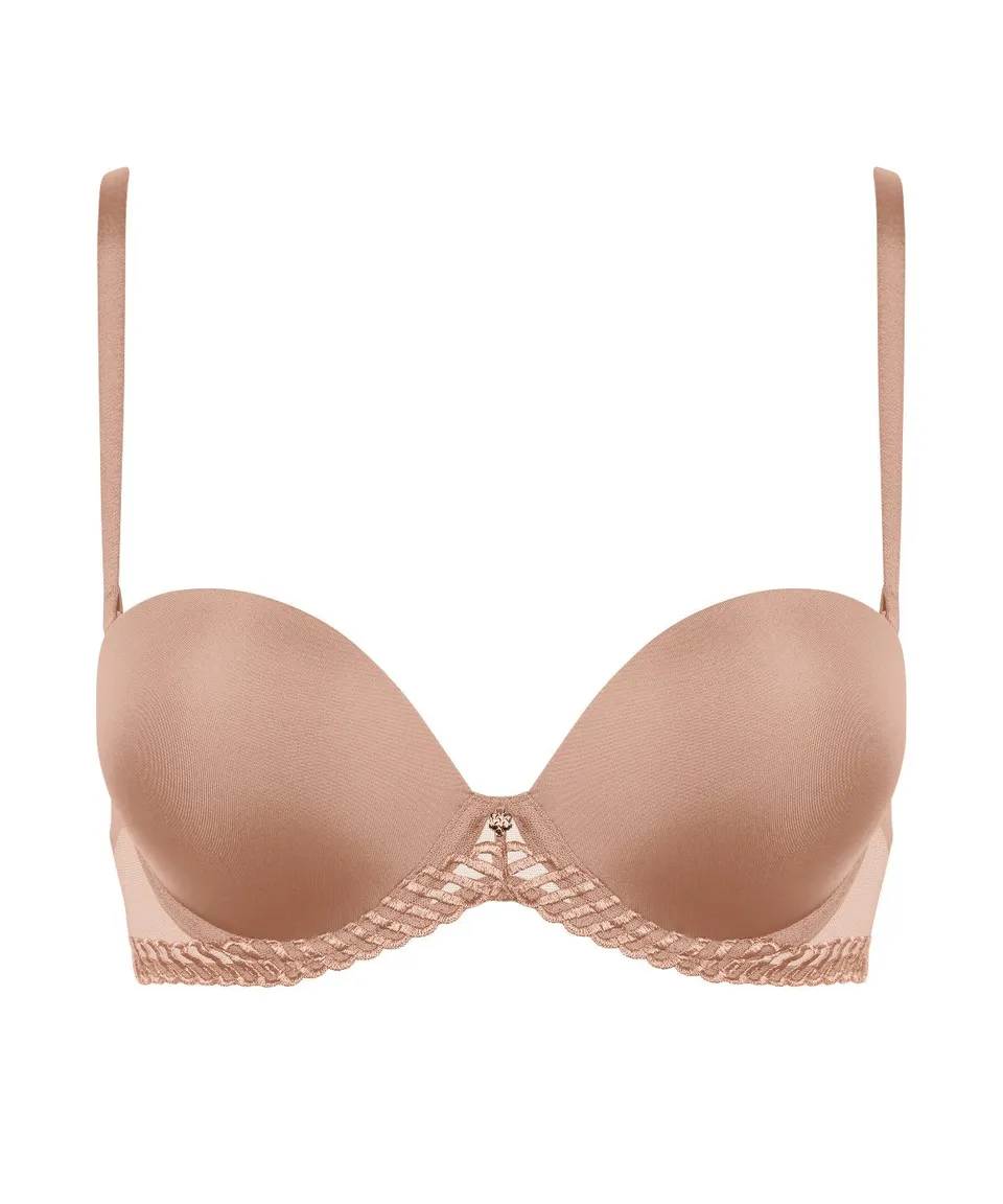 aubade-sheer-emotion-soutien-gorge-bandeau-plunge-sand image 1