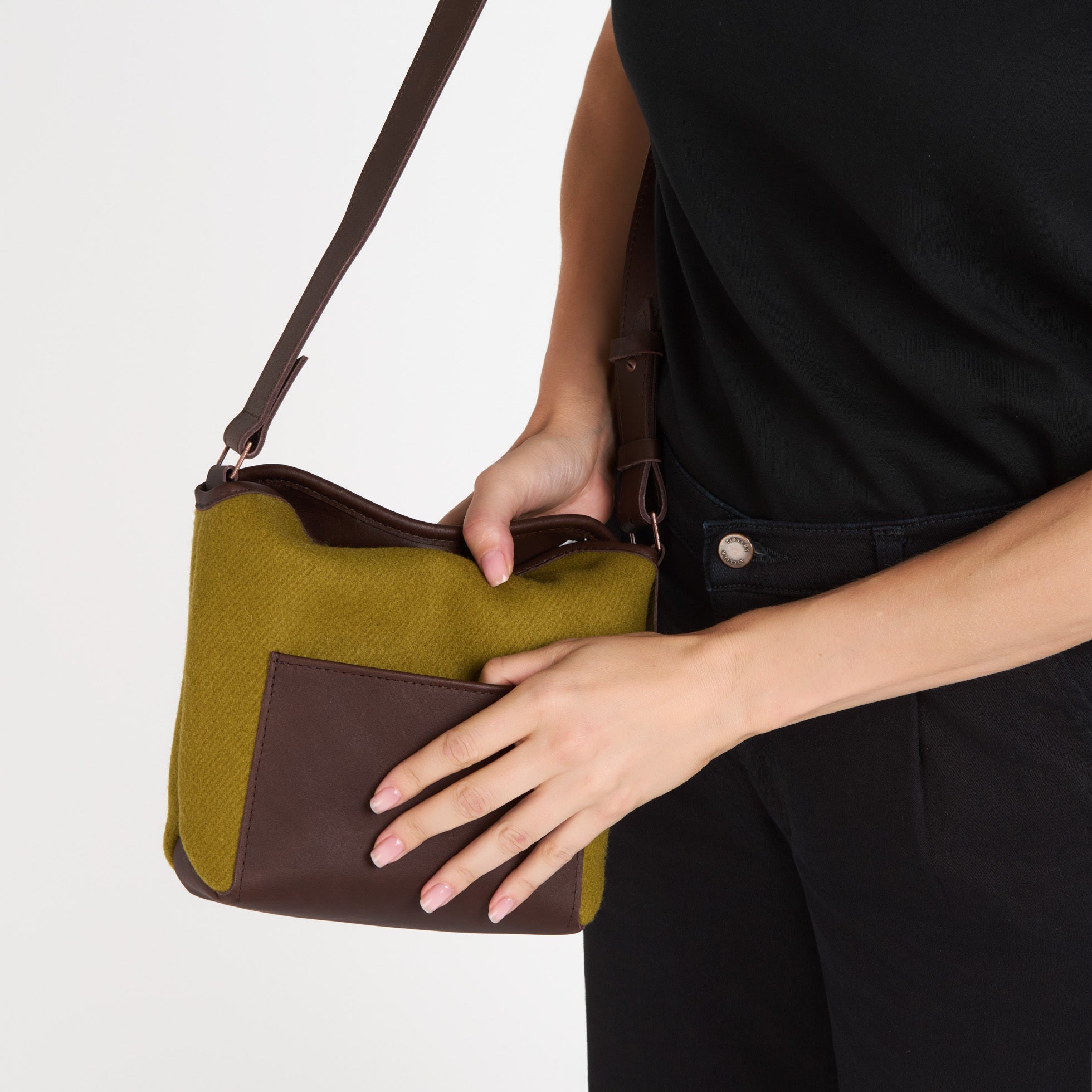 atelier-tuffery-sac-bandouli-re-cuir-laine-fran-aise-olive image 3