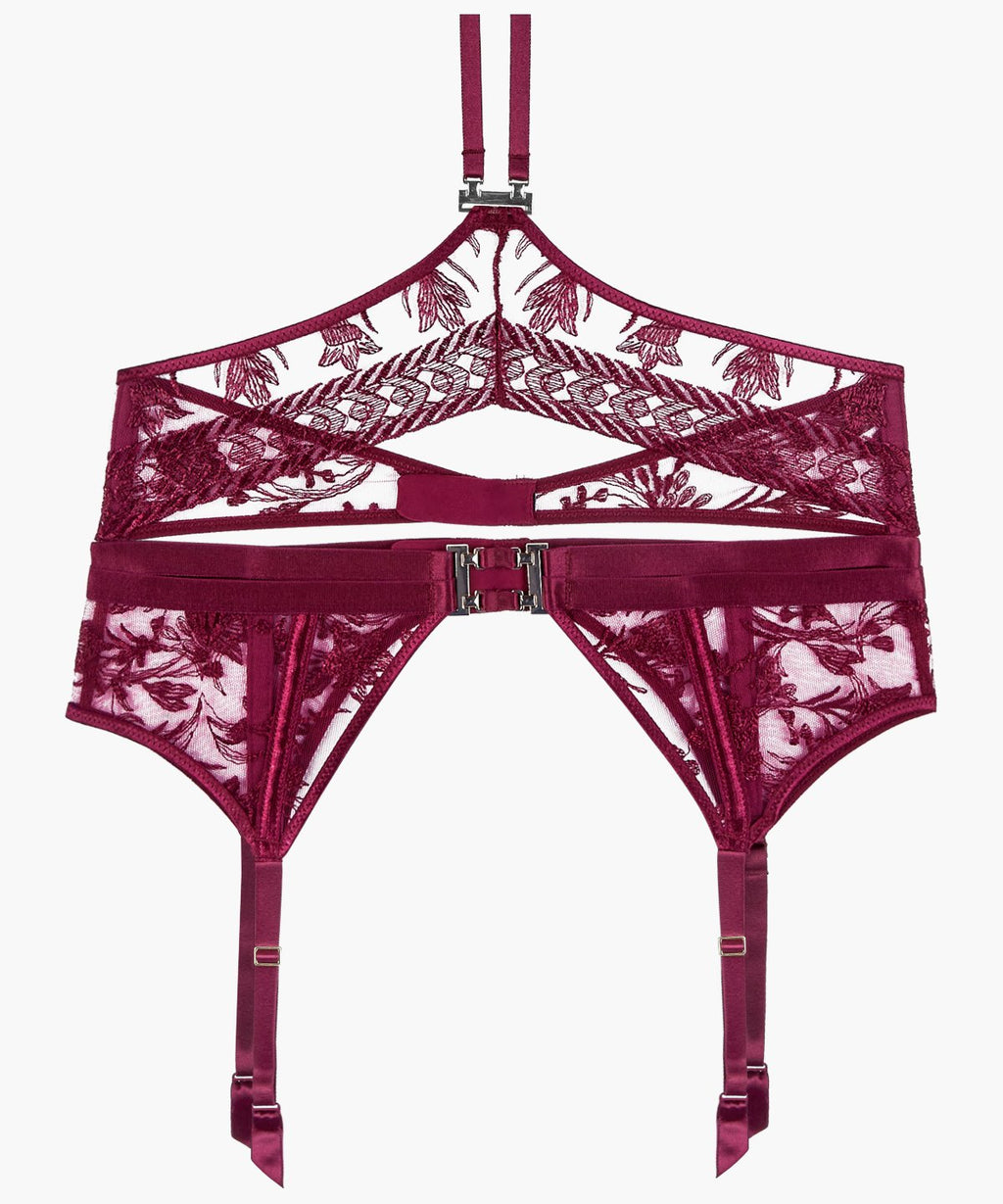 aubade-magnetic-spell-strumpfhalter-crimson-red-porte-jarretelles-brod-avec-cha- image 1