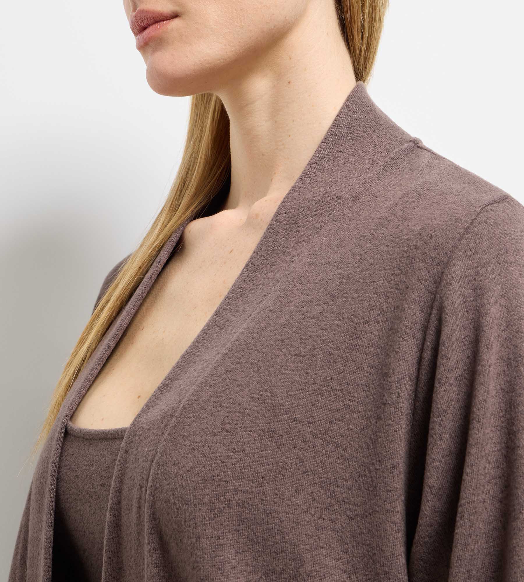 dim-x-ines-de-la-fressange-cardigan-long-jersey-fin-marron-fonc image 4