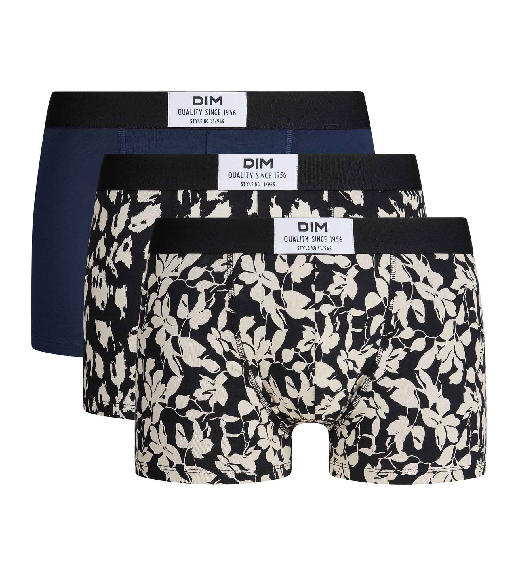 dim-vibes-coton-lot-de-3-boxers-homme-fleurit-camouflage-bleu-nuit image 3