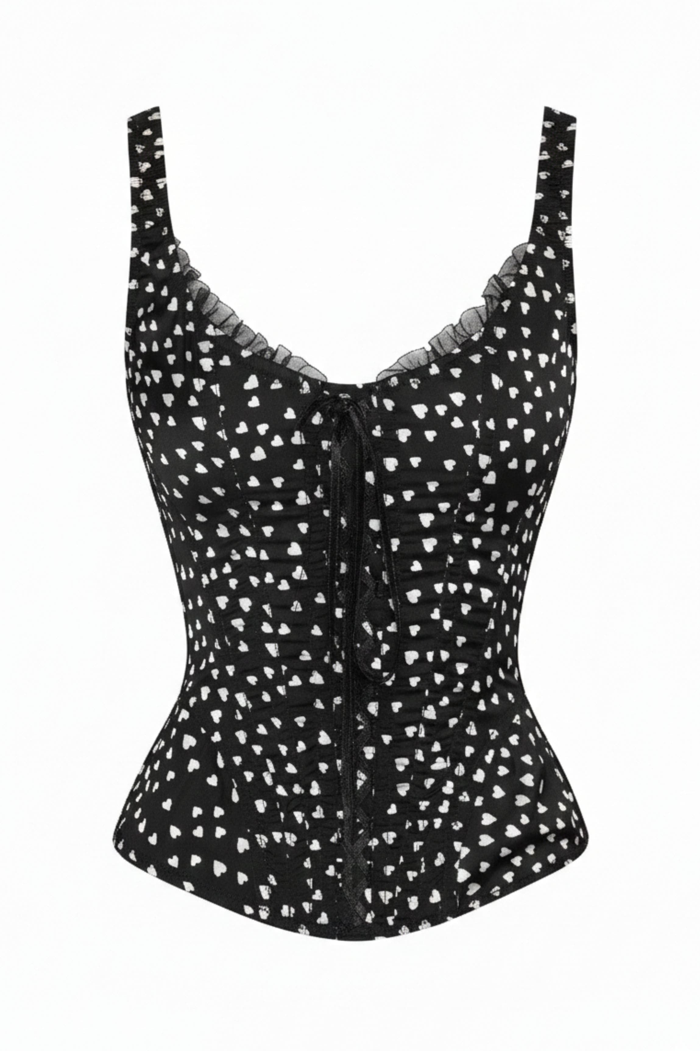 cadolle-corset-keiko-petit-coeur-satin-noir image 1