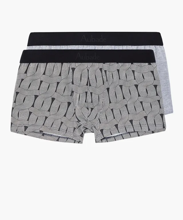 aubade-homme-pack-2-boxers-knit-gris-chin image 1