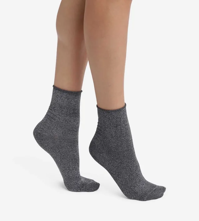 chaussettes-femme-dim-mode-lurex-noir image 1