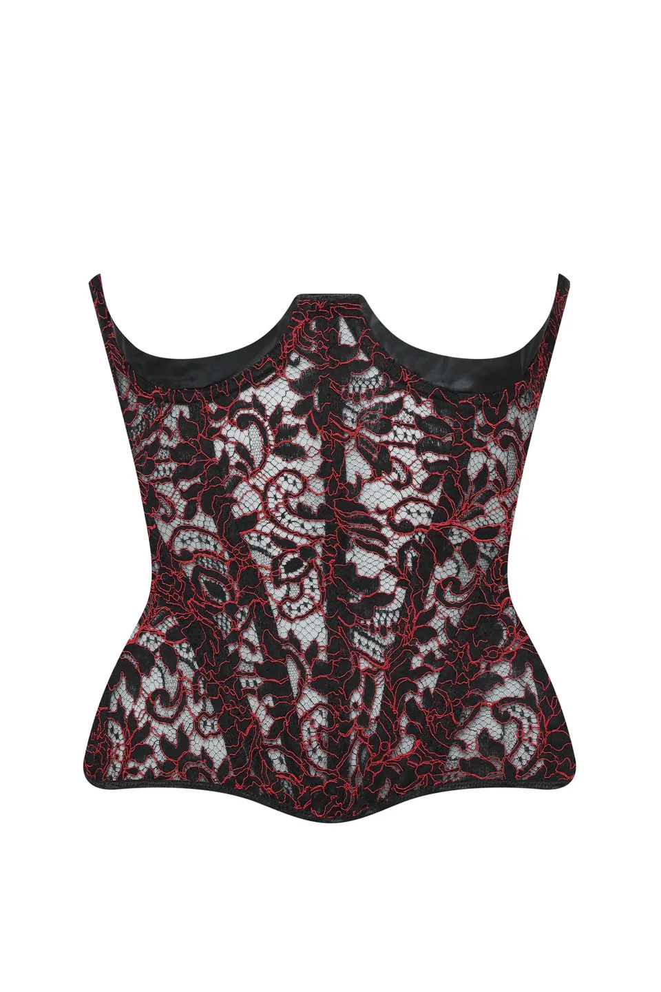 cadolle-corset-zula-sein-nu-dentelle-noire-et-rouge-la-age image 1
