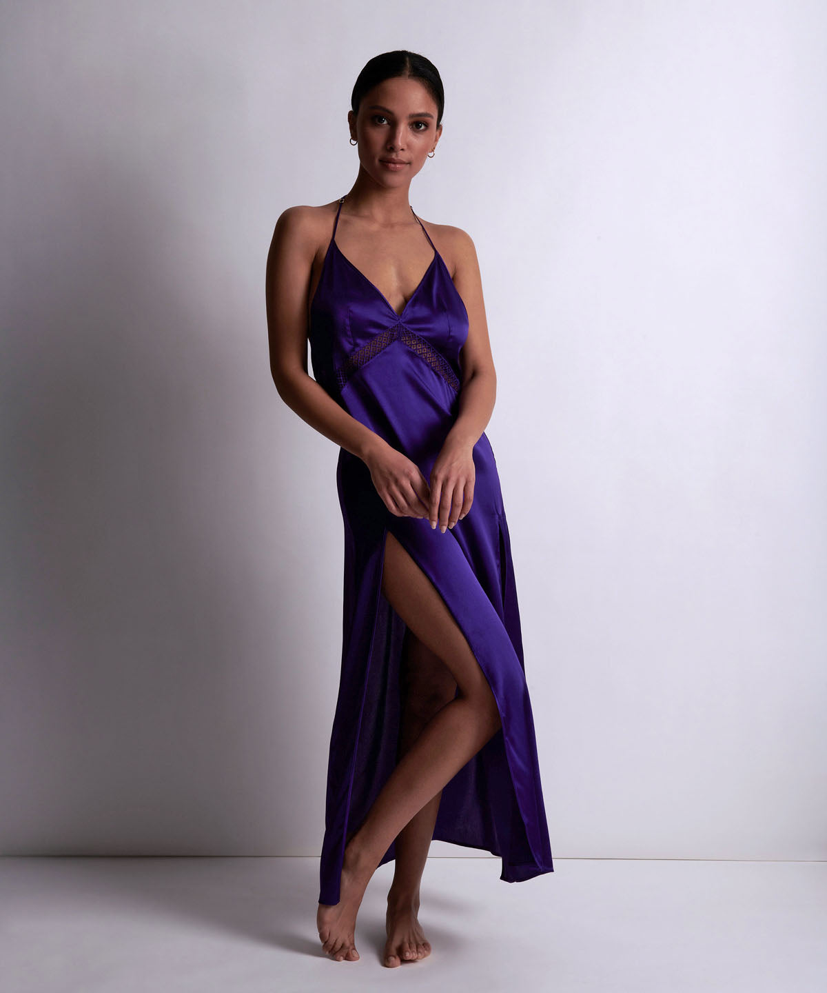 aubade-silk-desire-nuisette-longue-ultraviolet image 3