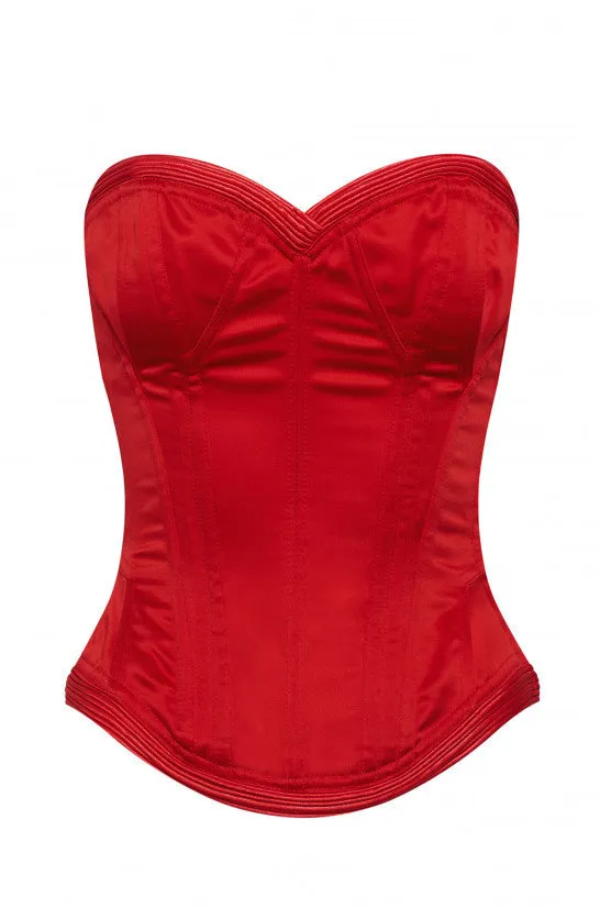 cadolle-corset-rouge-satin-duchesse-victoria image 1
