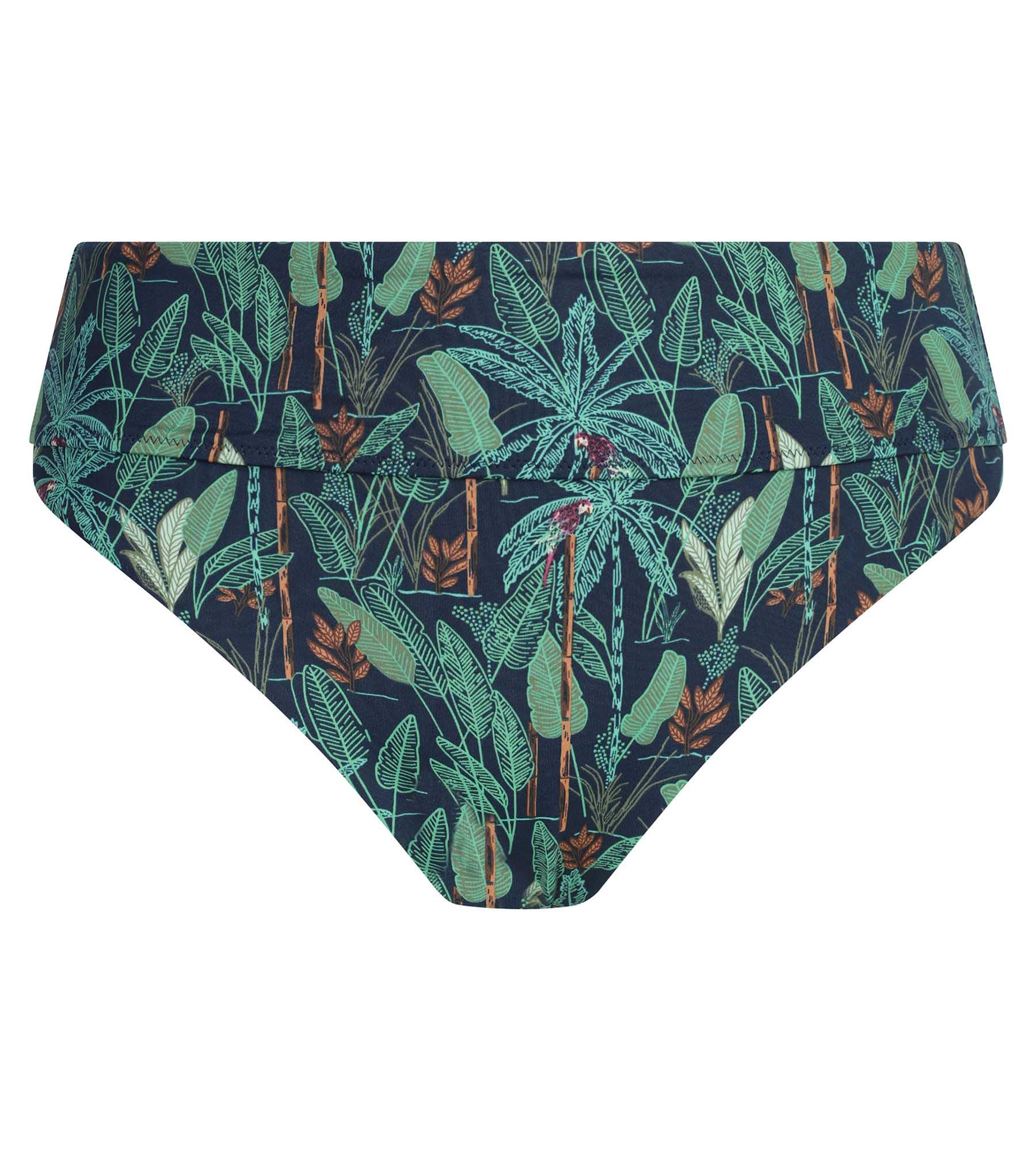 dim-swimwear-tropical-bas-de-maillot-slip-taille-haute-motif-tropical-bleu-nuit image 5