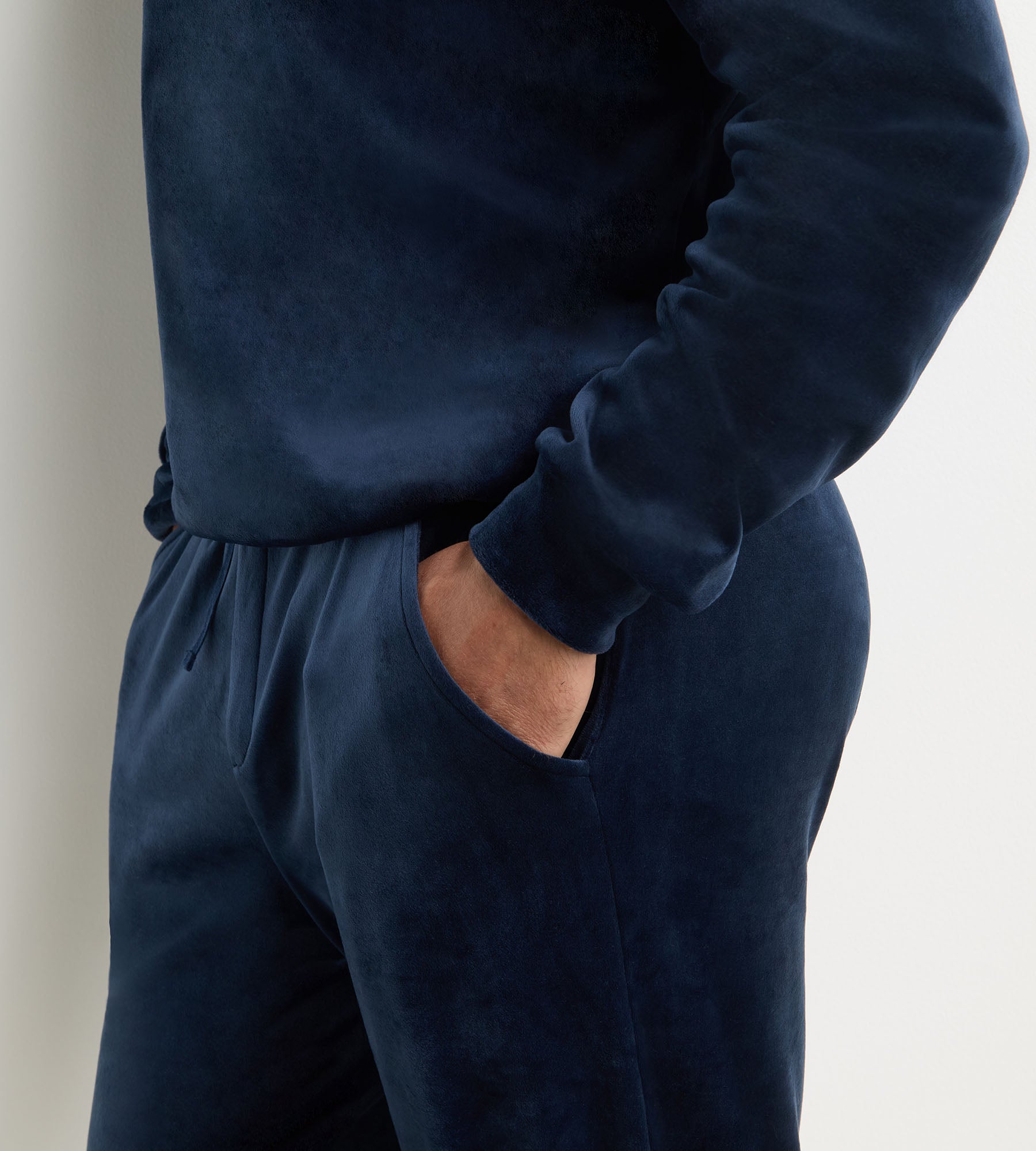 dim-chenille-haut-pyjama-homme-manches-longues-bleu-marine image 4