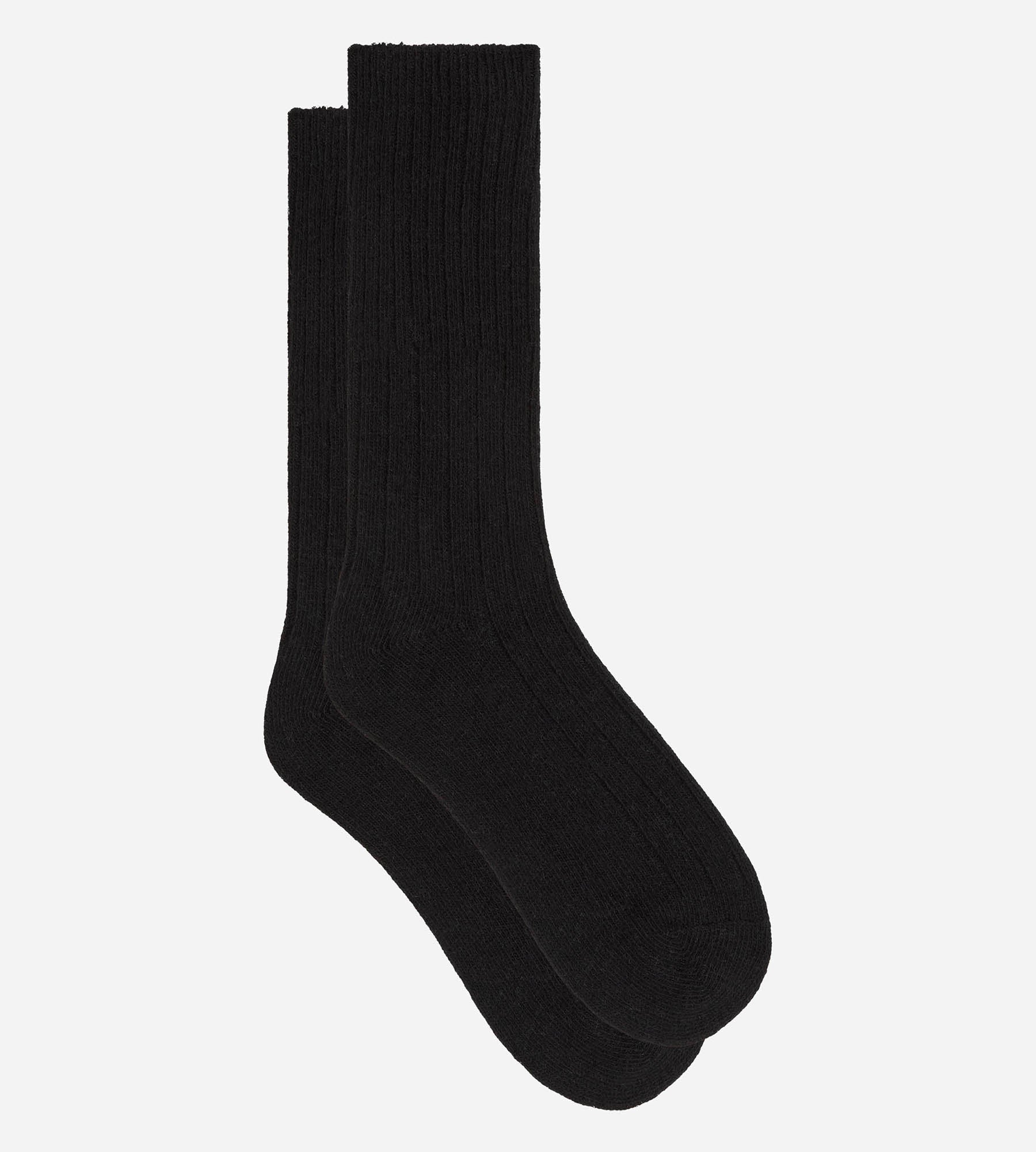 dim-chaussettes-chaudes-femme-noir-viscose-laine-cachemire image 2
