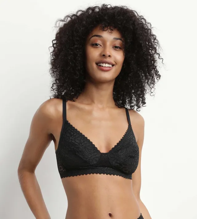 dim-daily-dentelle-soutien-gorge-triangle-sans-armatures-noir image 1