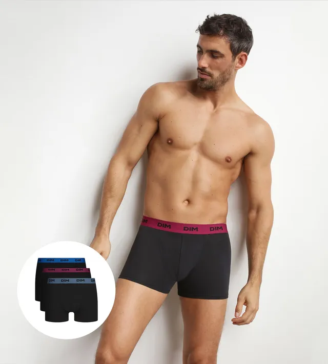 dim-mix-colors-lot-de-3-boxers-homme-noir-ceinture-retro image 1