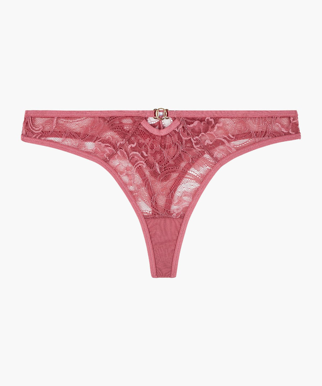 aubade-feeling-myself-string-rosewood-tanga-en-dentelle-fran-aise-et-tulle-trans image 1