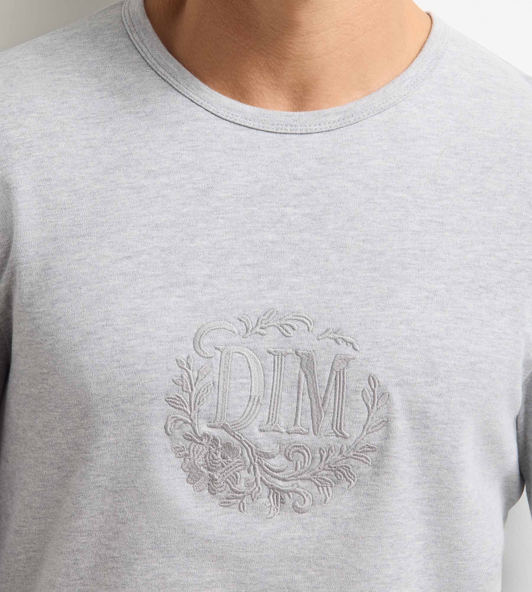 dim-interlock-t-shirt-homme-manches-longues-col-rond-gris-m-lange image 3