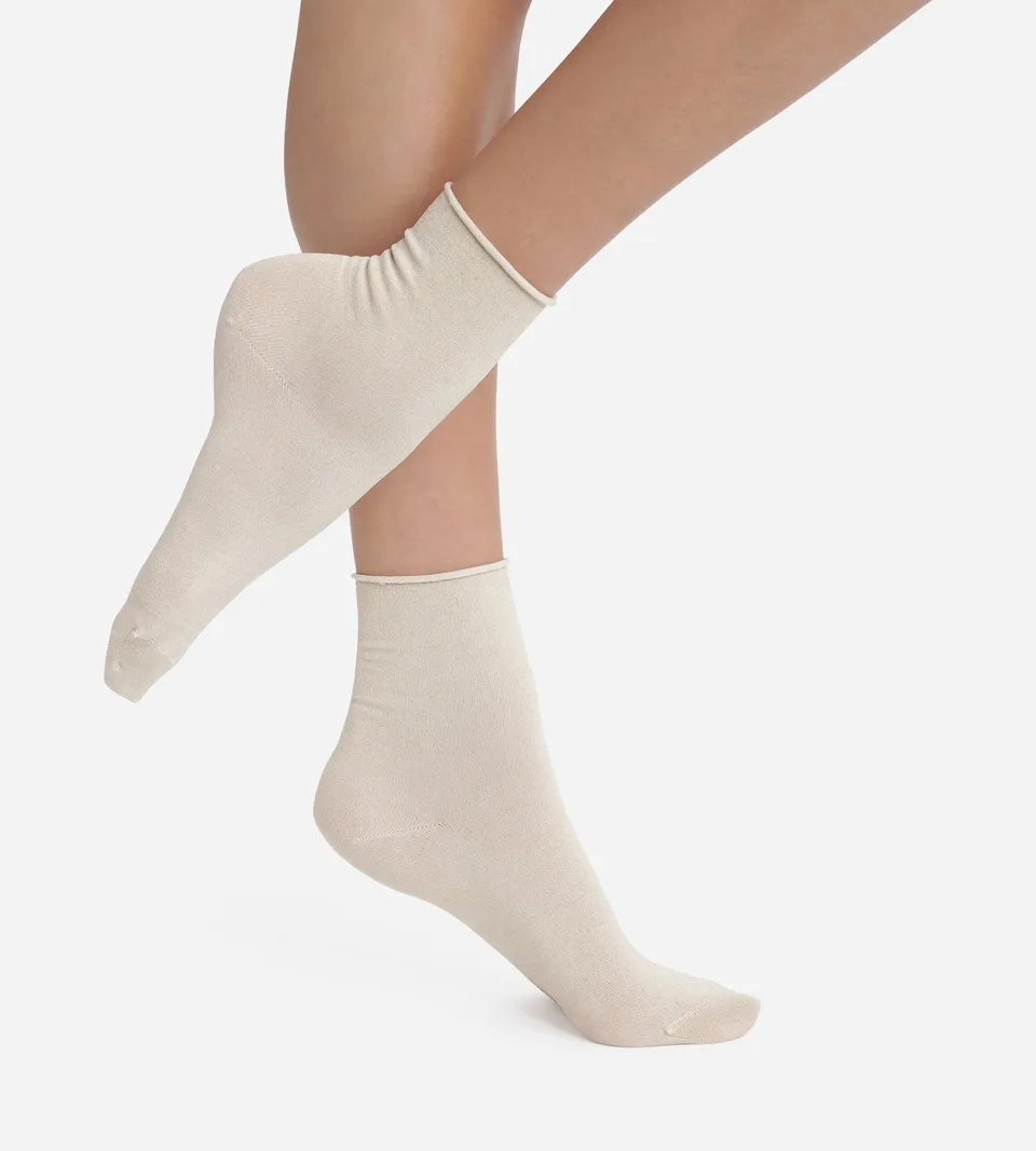 dim-mode-chaussettes-femme-lurex-beige image 1