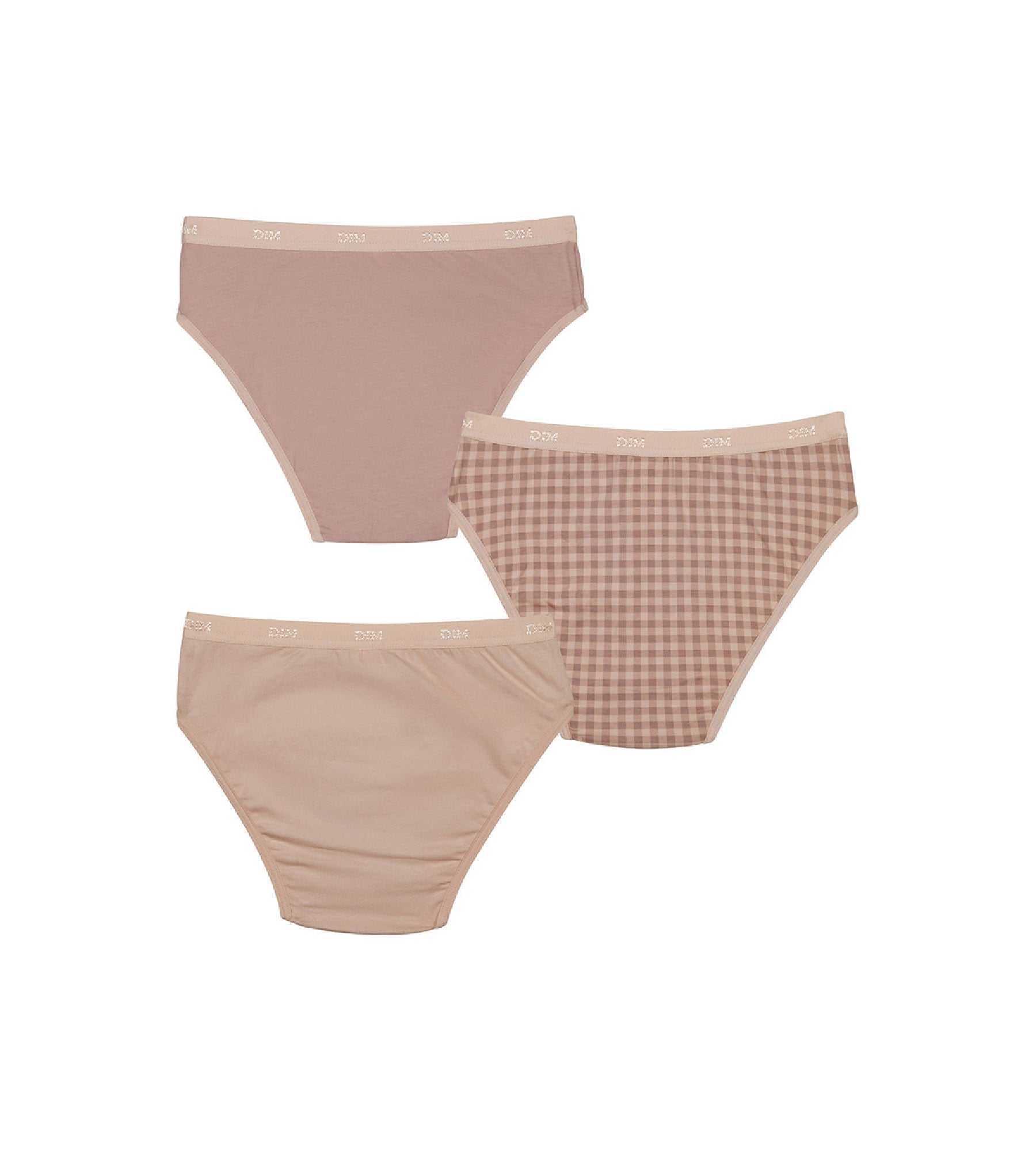 dim-les-pockets-lot-de-3-culottes-fille-coton-stretch-mauve-vichy image 2
