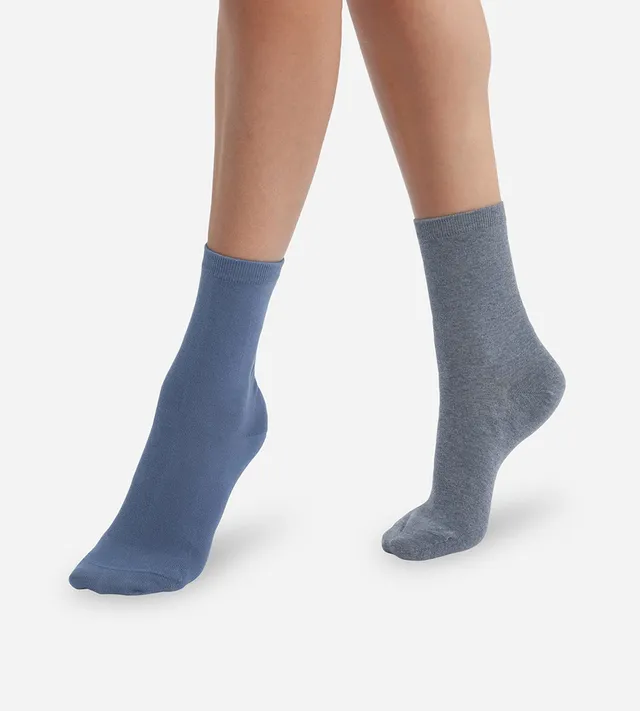 dim-basic-coton-femme-lot-de-2-paires-bleu-gris-clair-chin image 1