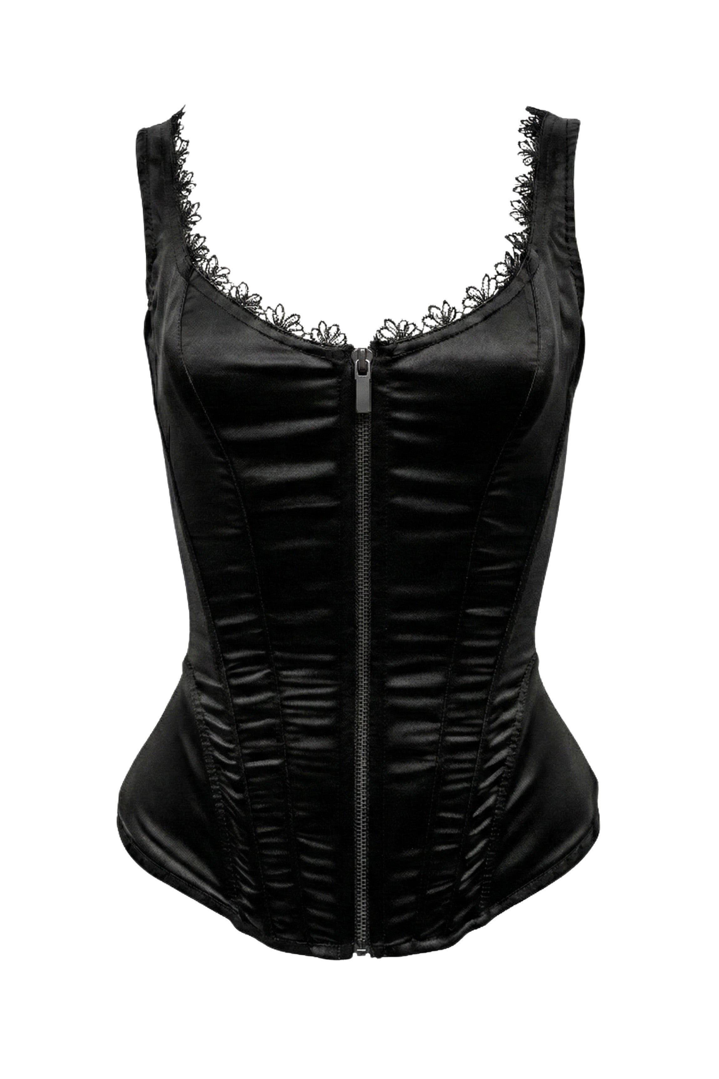 cadolle-keiko-corset-noir-satin-sans-la-age image 1