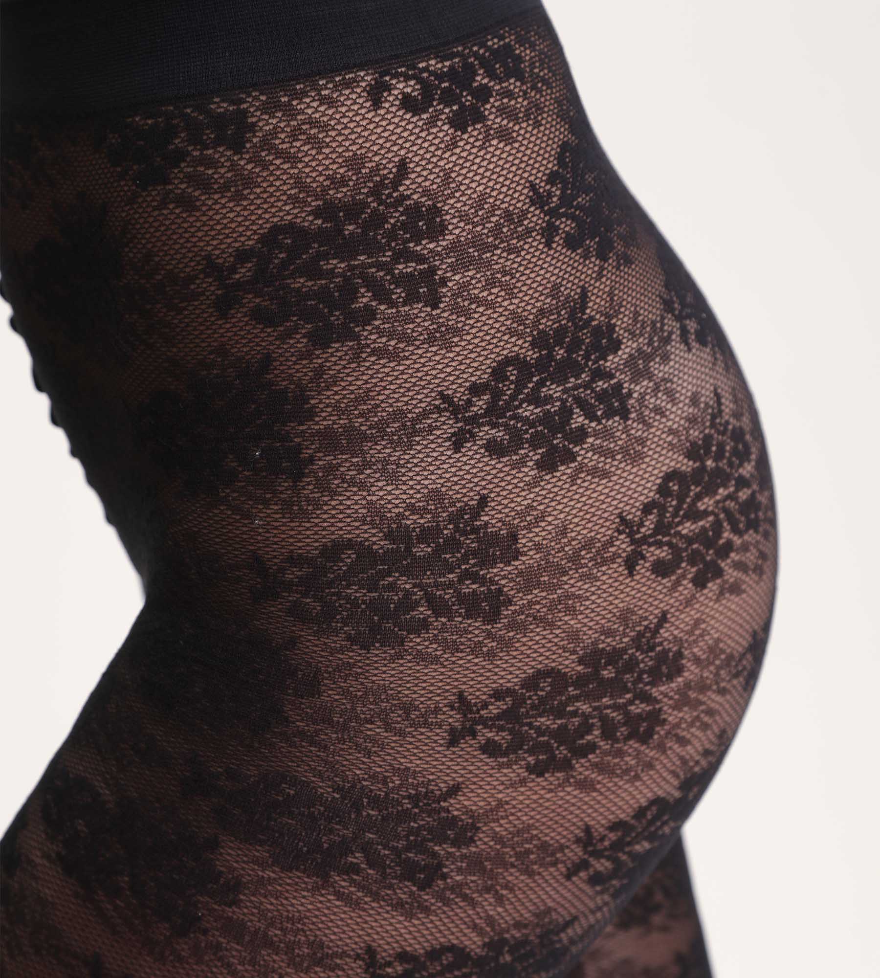 dim-style-collant-fantaisie-noir-bouquet-floral-29d-femme image 1